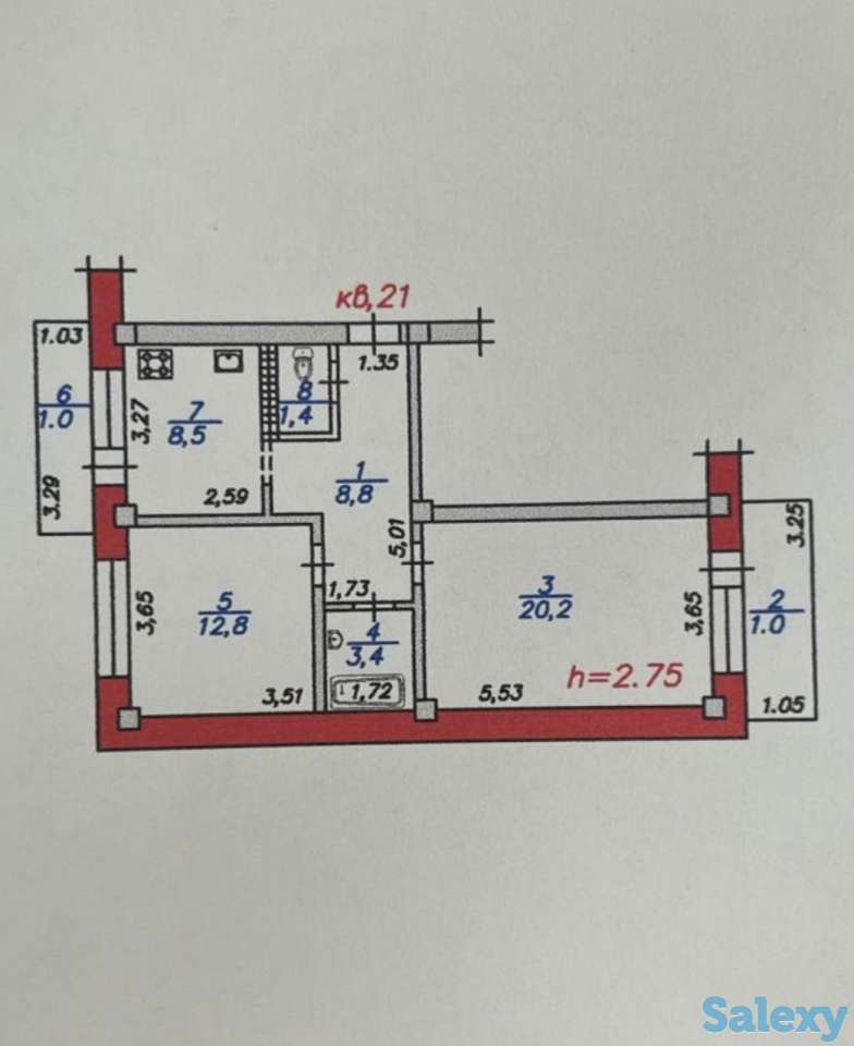 Продам 2-х комнатную квартиру на Абая-Момышулы, Жетысу-4, дом 7, фотография 11