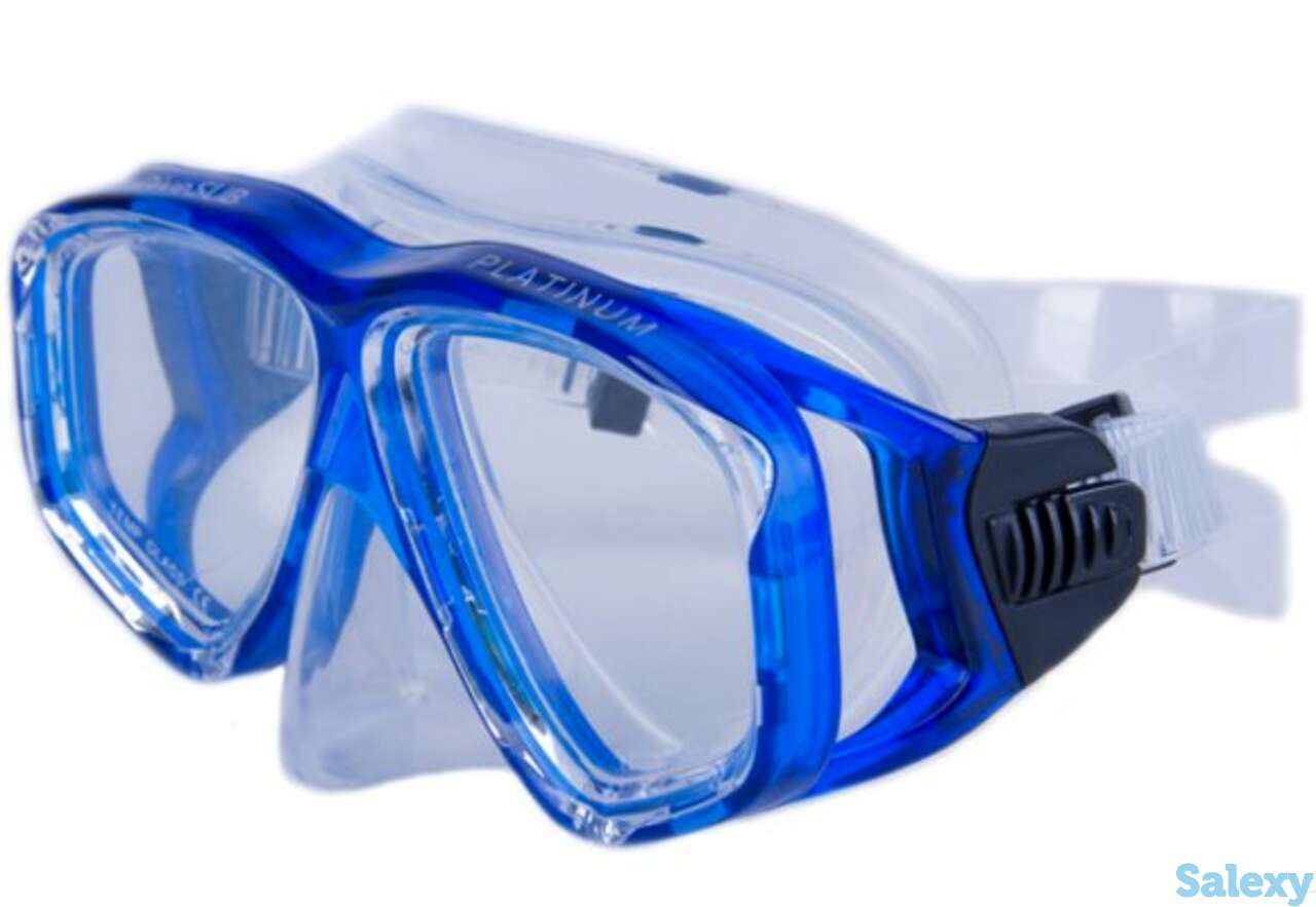 Маска для дайвинга sargan дельта синяя (прозрачный силикон), фотография 1