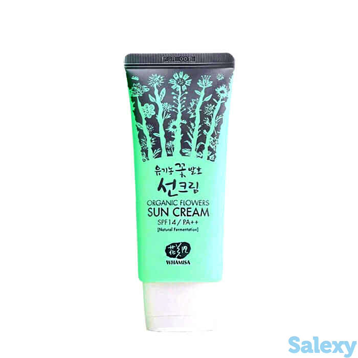 Солнцезащитный крем для лица whamisa organic flowers sun cream (spf 14), фотография 1
