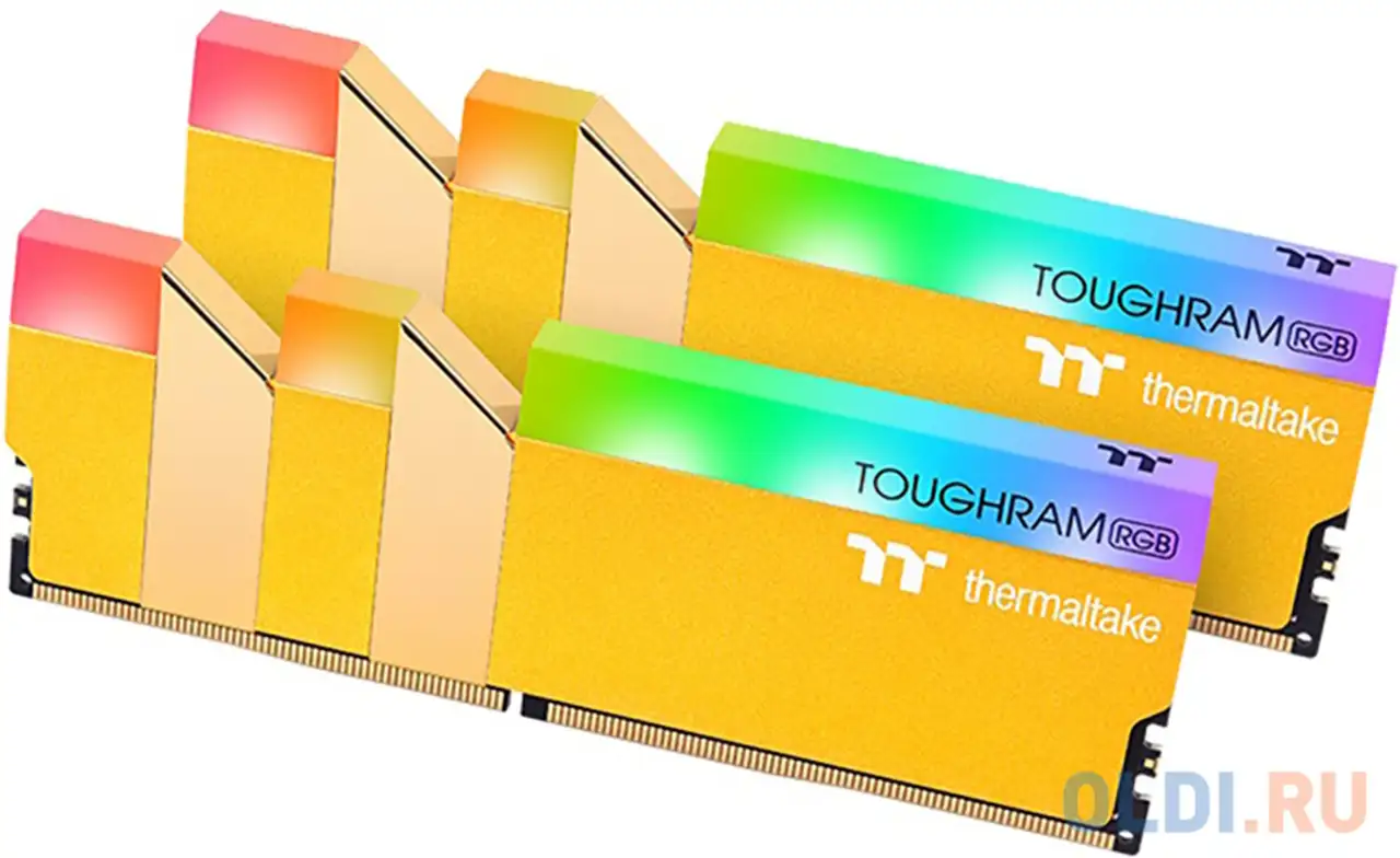 16gb thermaltake ddr4 3600 dimm toughram rgb metallic gold gaming memory, фотография 1