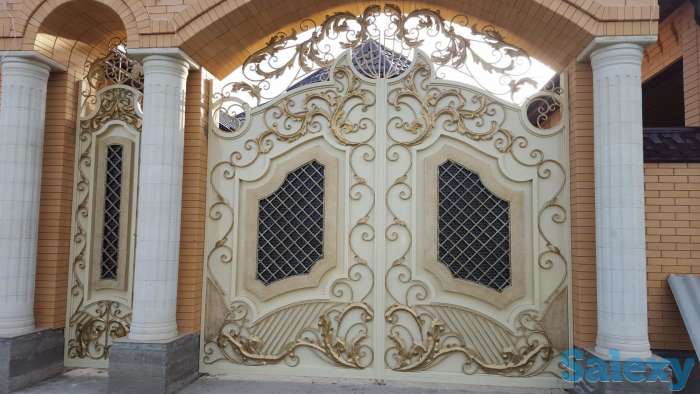 Ворота распашные кованные, фотография 2