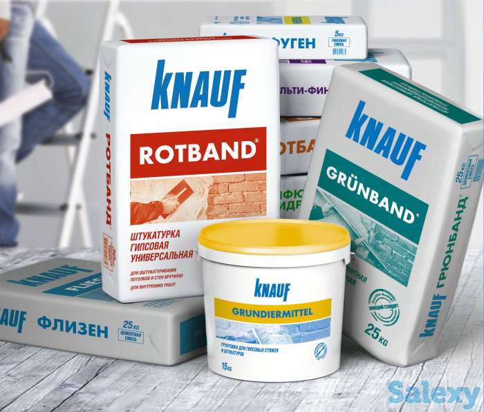 Штукатурка и шпаклевка Кнауф, Алинекс, Бергауф, Mutlu, фотография 1