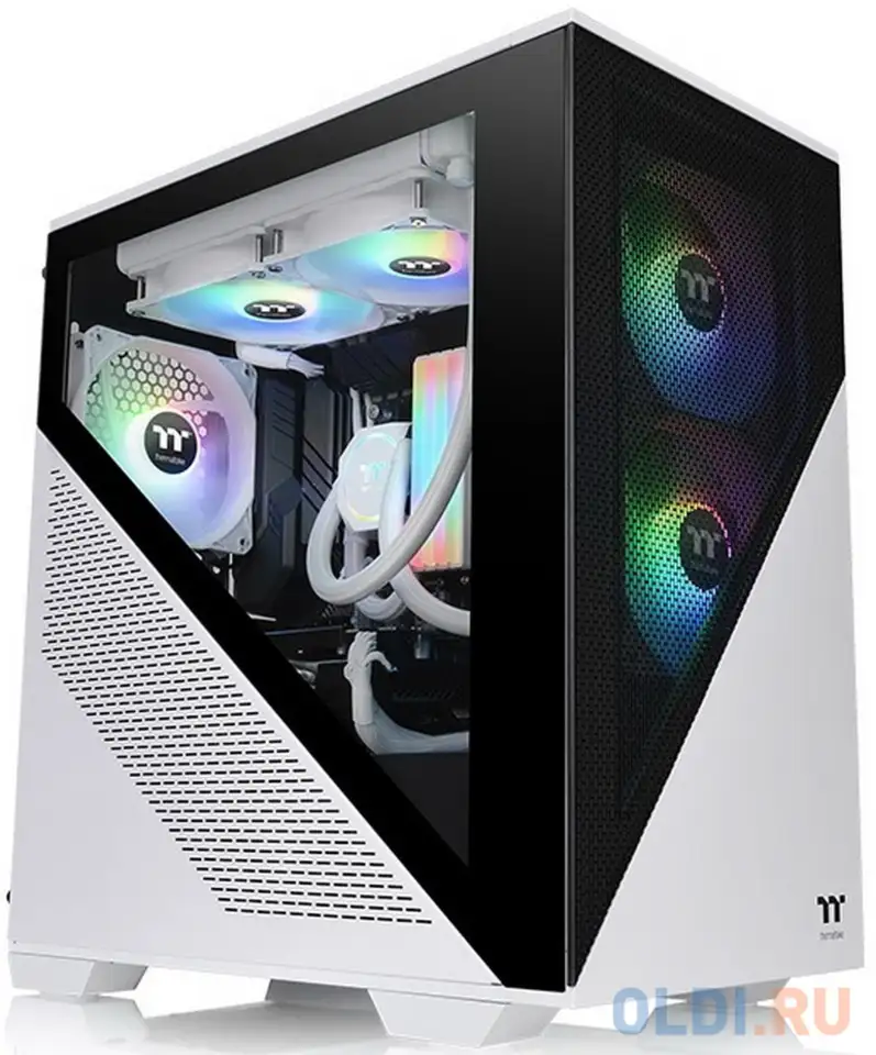 Корпус microatx thermaltake divider 170 tg без бп чёрный белый, фотография 1