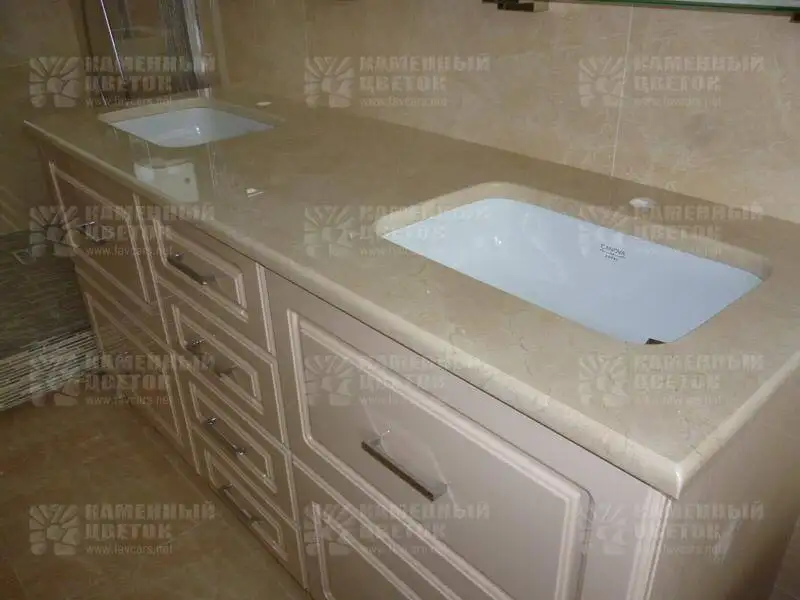 Делаем мраморные столы, столешницы из мрамора, гранита, травертина, оникса. Монтаж и замеры, фотография 4