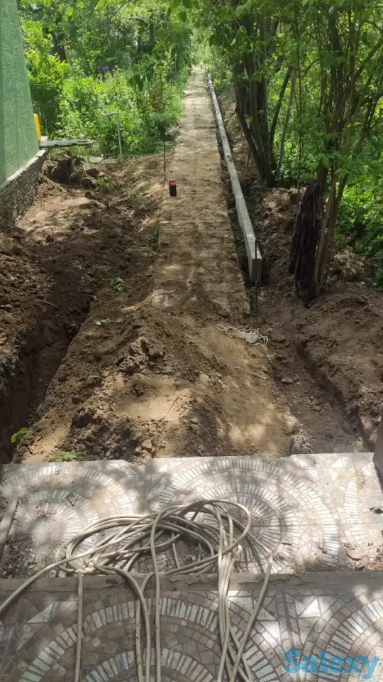 Монтаж бордюров, лотков, асфальтирование, парковки, благоустройство, фотография 1