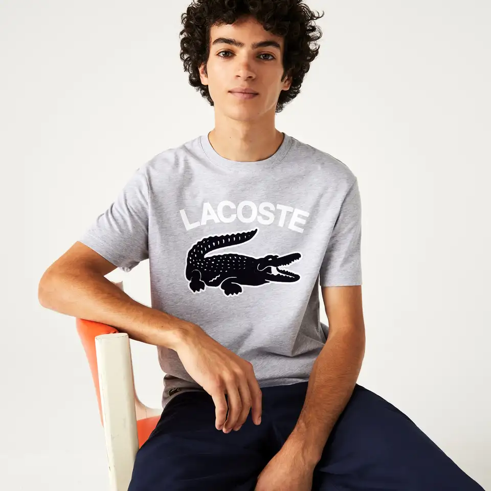 Мужская футболка lacoste regular fit xl с принтом, фотография 1