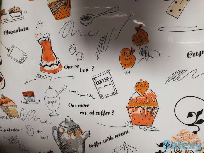 Гелевая плотная клеенка скатерть дастархан, дикие гранаты и цветы, фотография 11