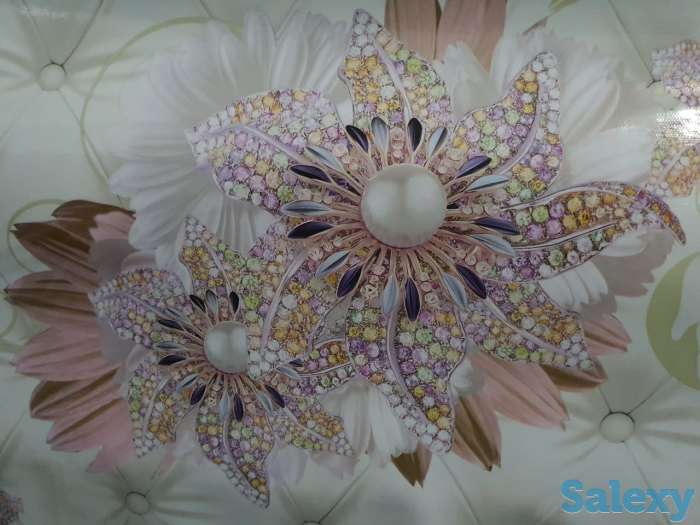 Клеенка скатерть с цветами декоративными на флизилиновой основе, фотография 2