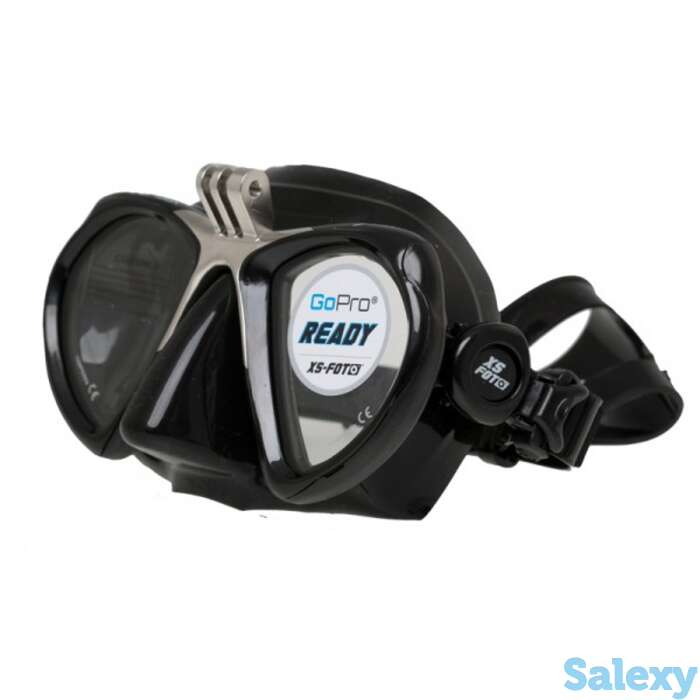 Маска подводная marlin ready (черный силикон) с креплением под gopro black, фотография 1