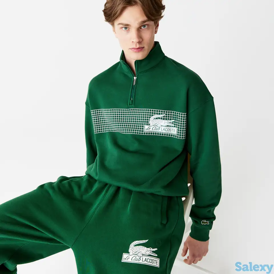 Мужская толстовка lacoste с воротником на молнии из хлопка loose fit, фотография 1