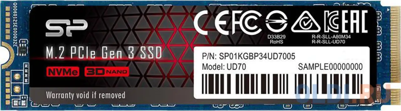 Ssd накопитель silicon power ud70 2 tb pci-e 3.0 x4, фотография 1