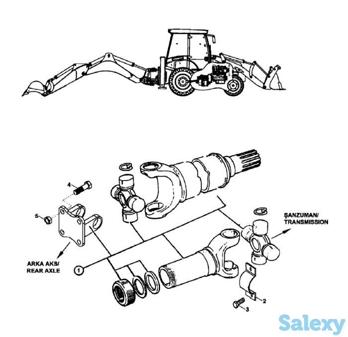Кардан передний, задний на экскаватор-погрузчик Hidromek 102B, 102S, фотография 1
