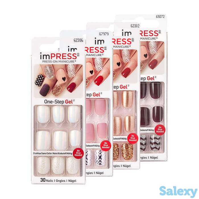 Твердый лак для ногтей kiss impress press-on manicure, цвет bipam015 | классика стиля (длина средняя), фотография 1