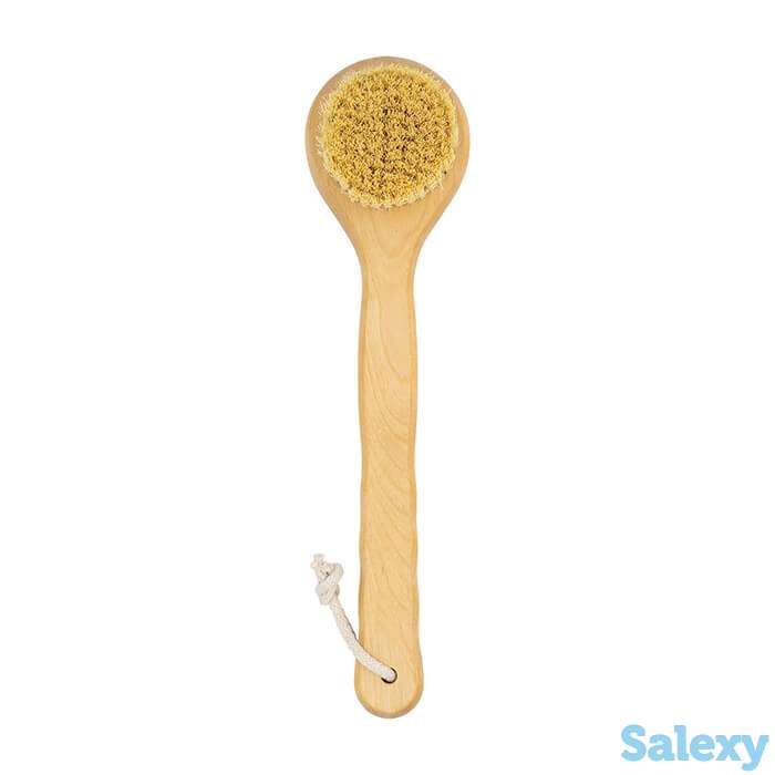 Щётка для сухого массажа тела sifo - круглая на длинной ручке, фотография 1