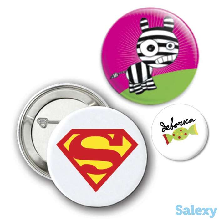 Значки разных диаметром. Нанесение на значки разных диаметров принтов, логотипов., фотография 1