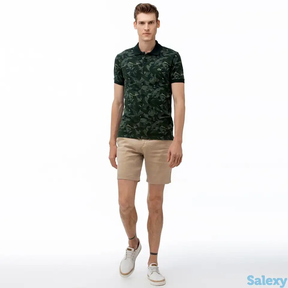 Мужские шорты- шорты lacoste из льна regular fit, фотография 1