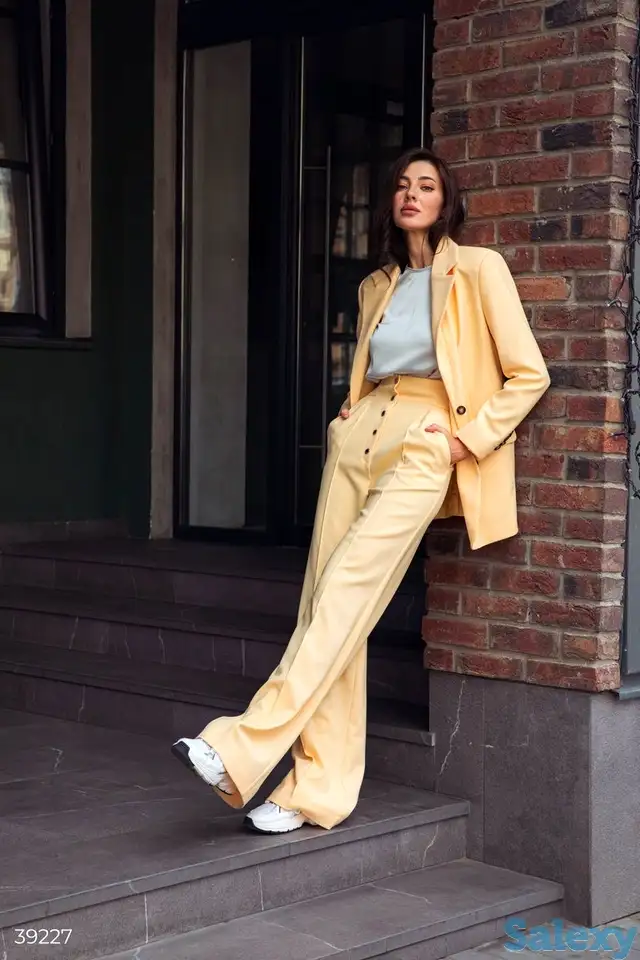 Широкие брюки лимонного цвета, фотография 1