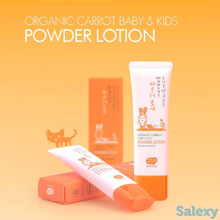 Детский лосьон для тела whamisa organic carrot baby & kids powder lotion, фотография 3