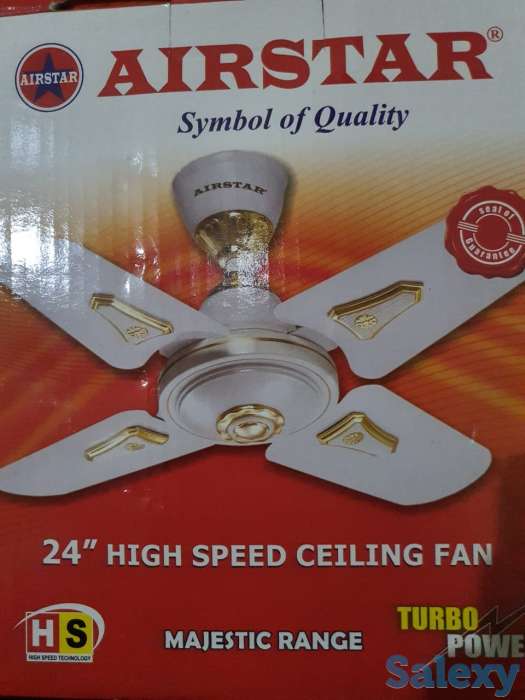 Мощный потолочный вентилятор, премиум качество Индия 61 см Белый, фотография 1