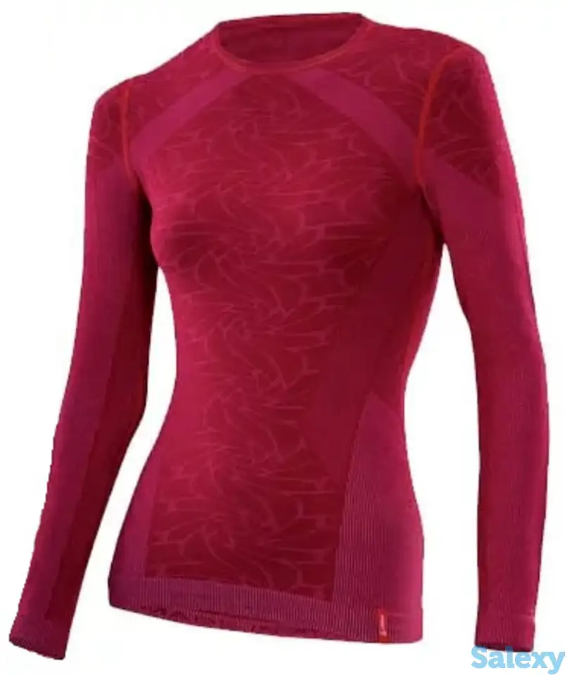 Термокофта loffler warm seamless la w's da. shirt transtex bordeaux, фотография 1