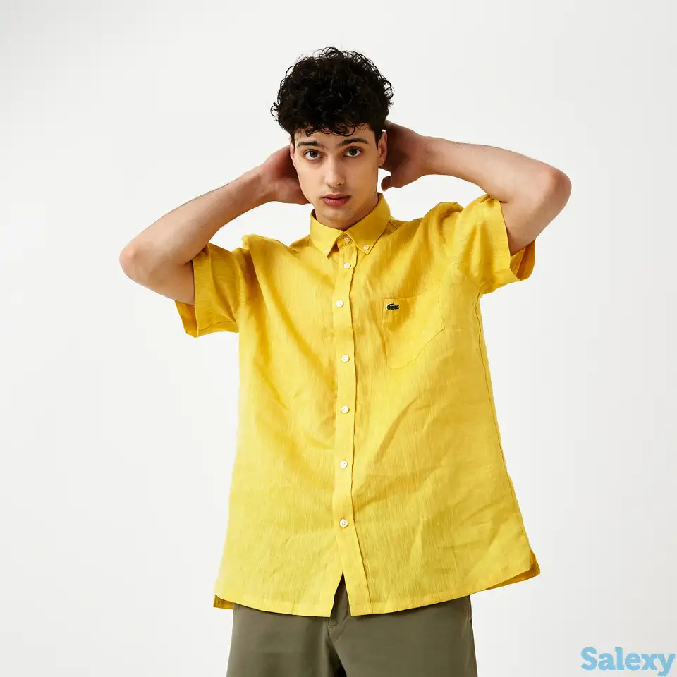 Мужская льняная рубашка lacoste regular fit, фотография 1