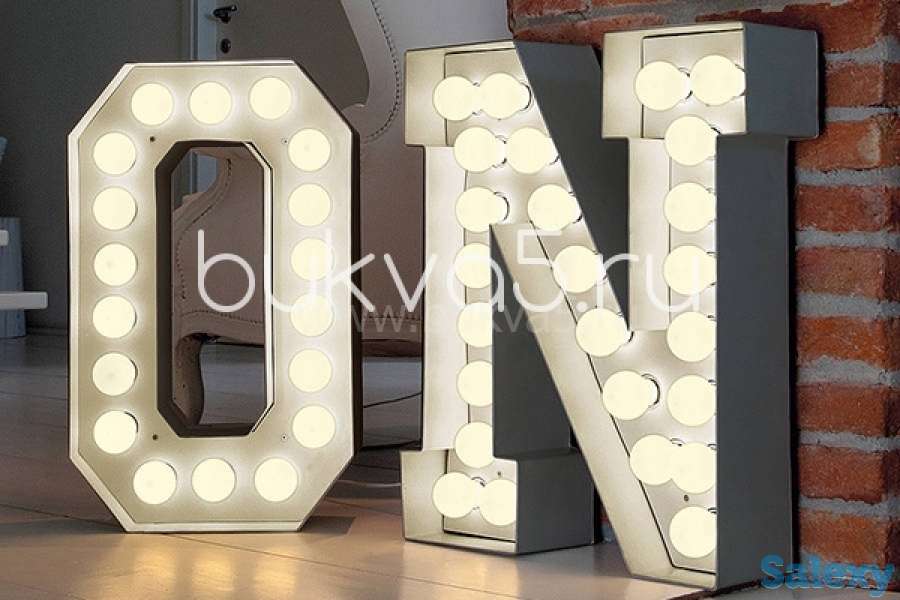 Объемные световые буквы в ретро стиле, фотография 9