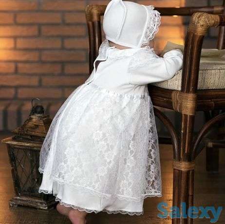 LITTLE PEOPLE Крестильное платье и чепчик р.62, р.68, фотография 1