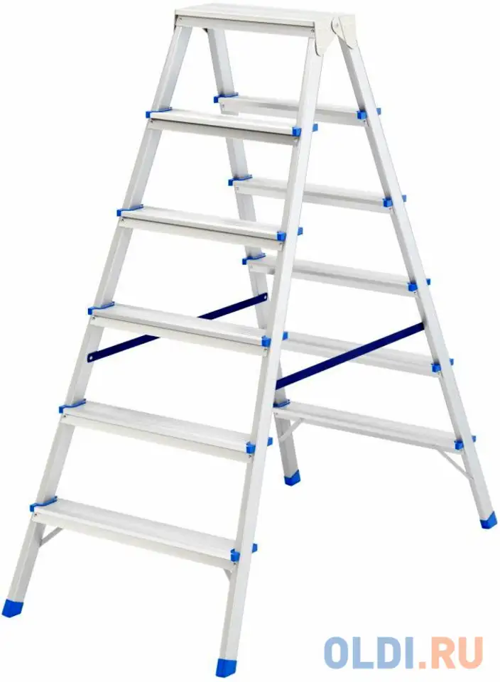 Стремянка двусторонняя 6ст., алюминиевая, россия// сибртех, фотография 1