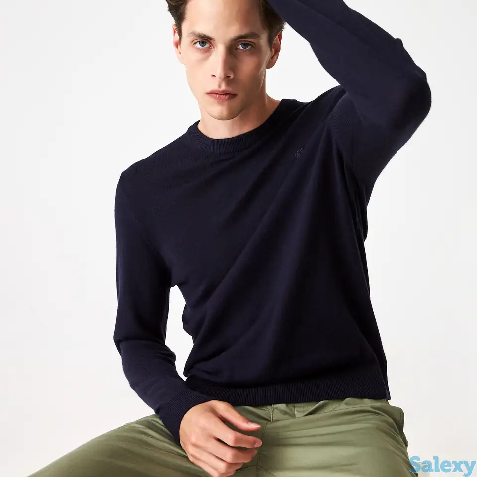 Мужской свитер lacoste из шерсти мериноса с круглым вырезом, фотография 1