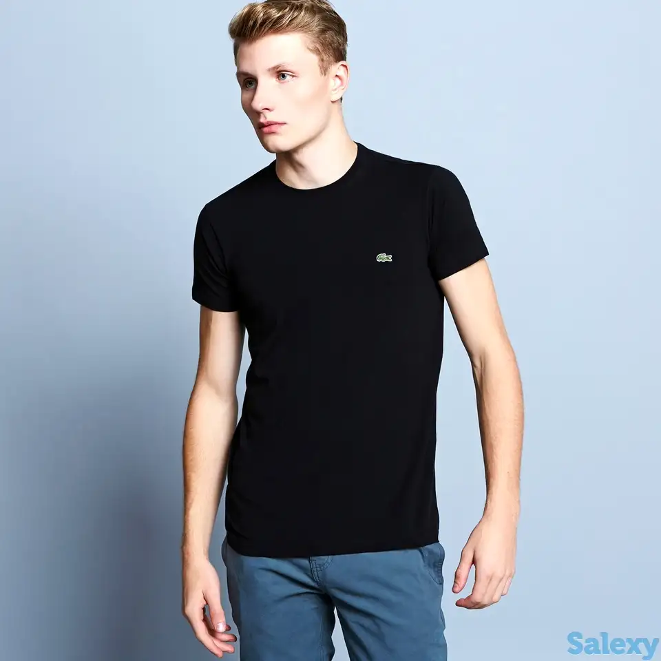 Мужская хлопковая футболка lacoste с круглым вырезом, фотография 1