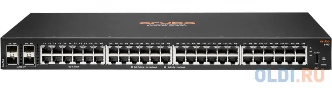 Коммутатор hpe aruba 6100 jl676a 48g 4sfp+ управляемый, фотография 1