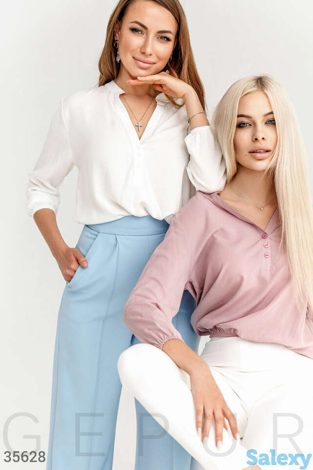 Свободная блуза из хлопковой ткани, фотография 1