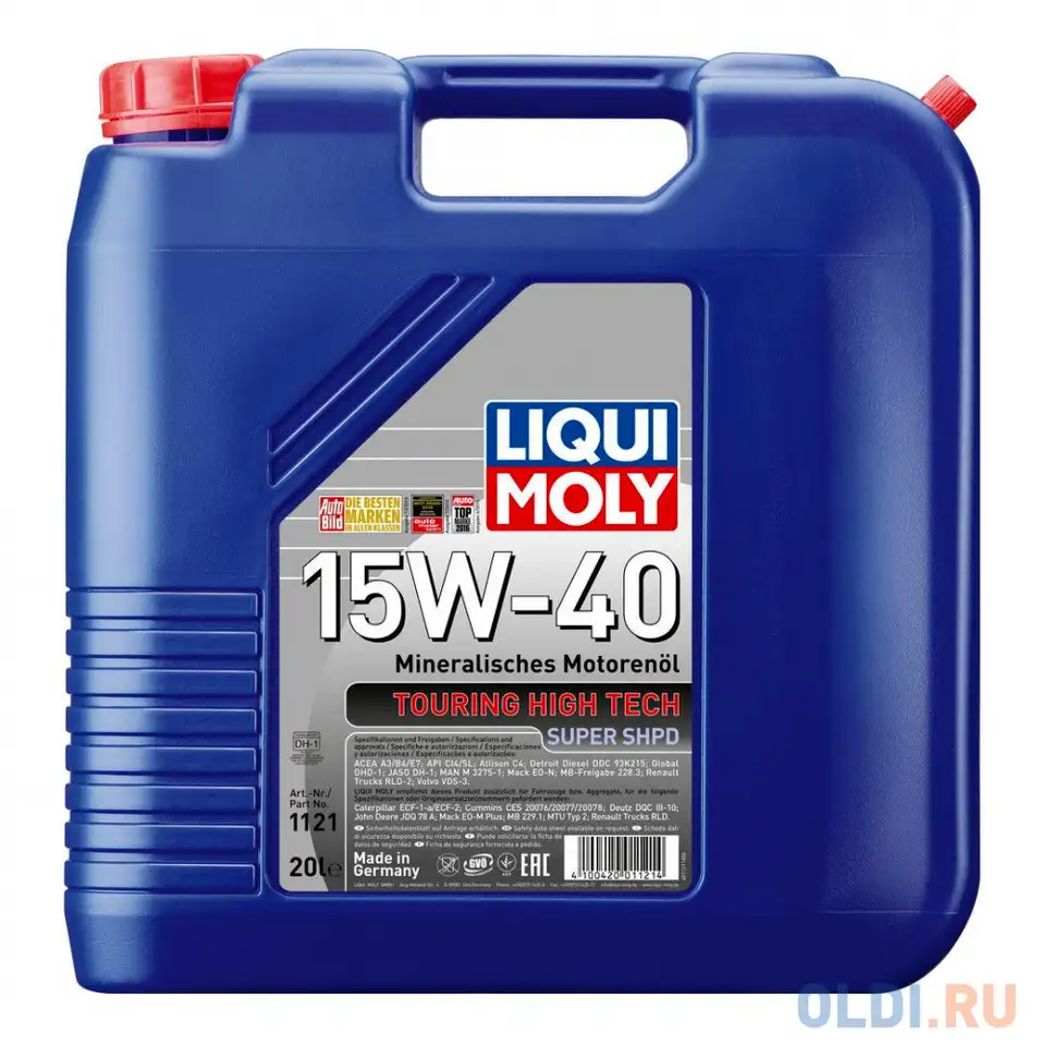 Минеральное моторное масло liquimoly touring high tech super shpd 15w40 20, фотография 1