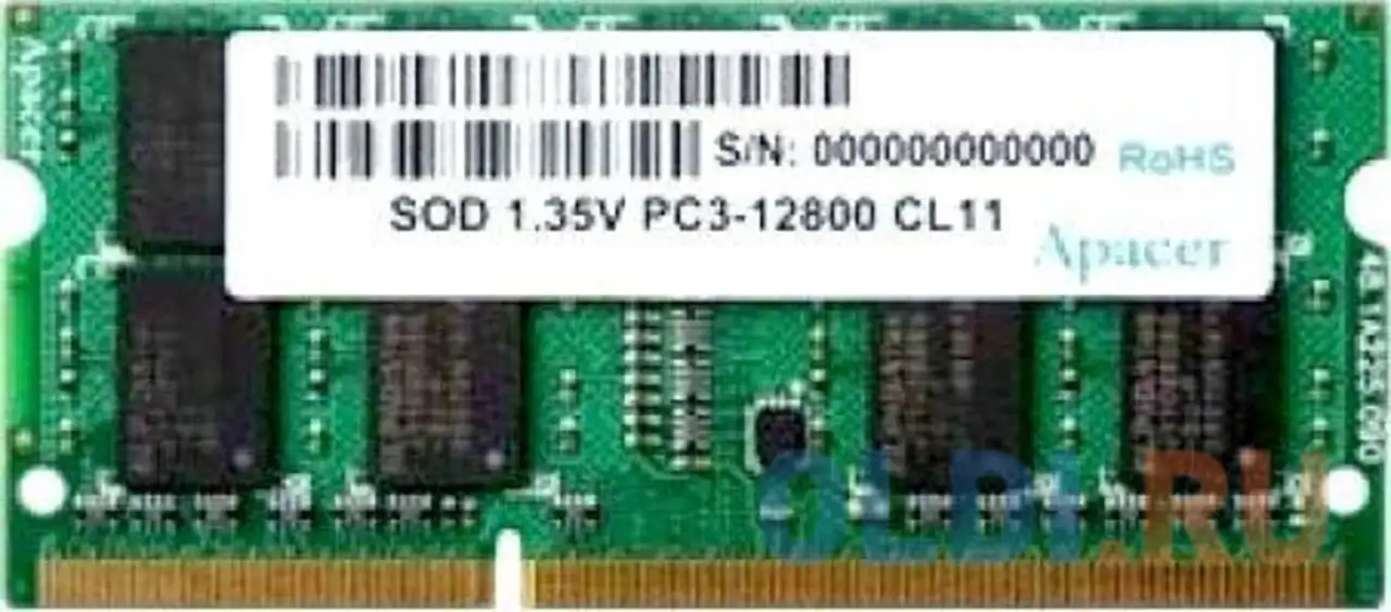 Оперативная память для ноутбука apacer dv.04g2k.kam so-dimm 4gb ddr3 1600mhz, фотография 1