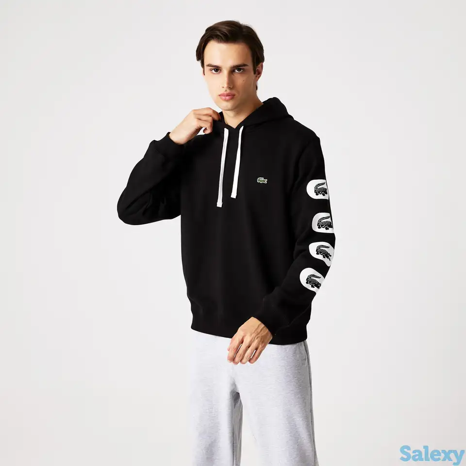 Мужское худи lacoste с капюшоном и принтом, фотография 1