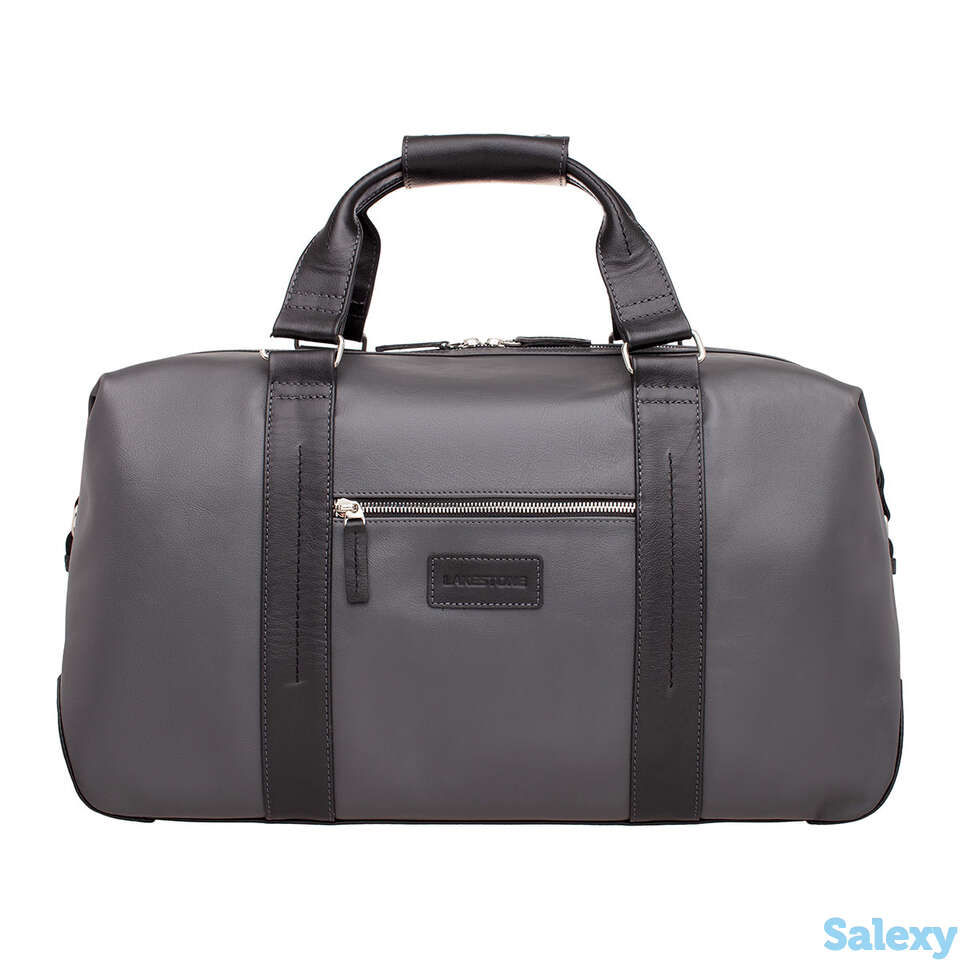 Кожаная дорожно-спортивная сумка woodstock grey/black, фотография 1