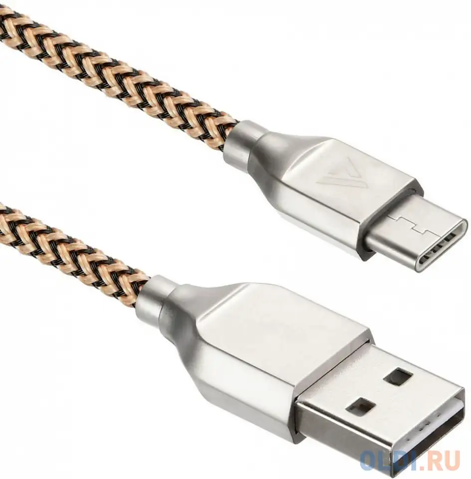 Кабель type-c 1м acd acd-u927-c2y круглый черный/желтый, фотография 1