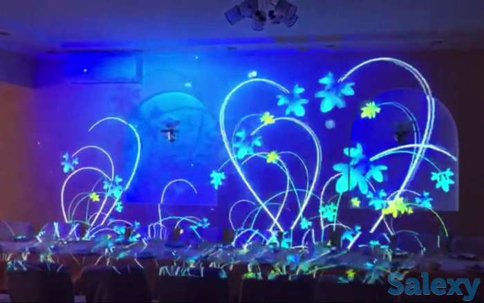 Проектор + компьютер + видеомонтаж = создают красивые визуальные видеопроекции прямо на стену внутри ресторана или кафе., фотография 12