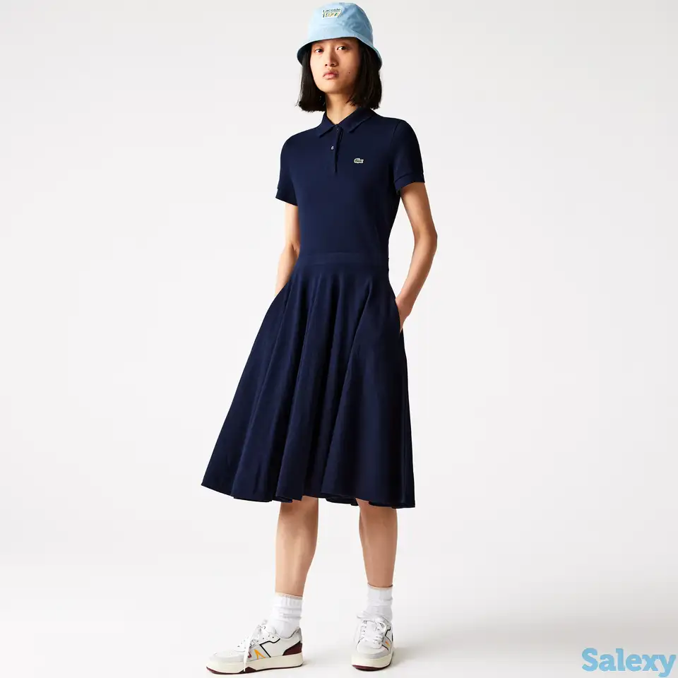 Женское облегающее платье-поло lacoste из хлопка, фотография 1
