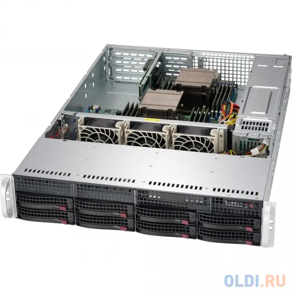 Серверный корпус 2u supermicro cse-825tqc-r802lpb 800 вт серебристый, фотография 1
