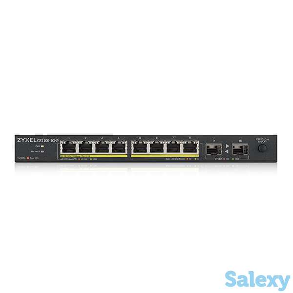 Коммутатор PoE+. 8-портовый гигабитный  Zyxel GS1100-10HP, фотография 2