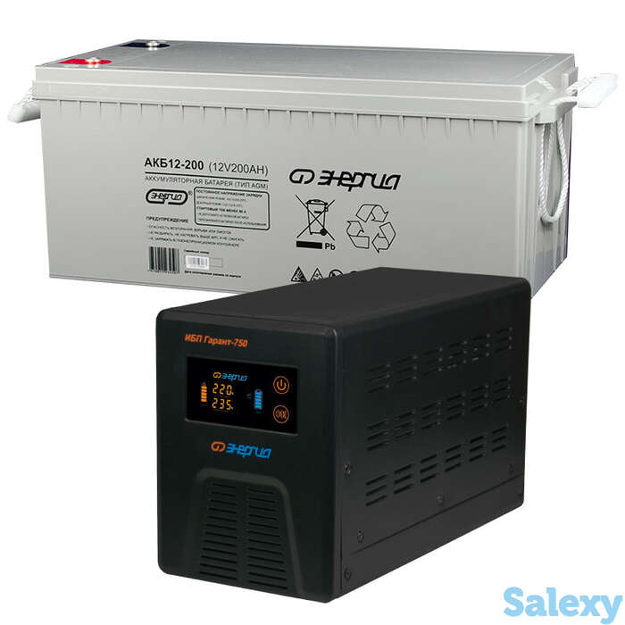 Комплект ибп инвертор энергия гарант 750 + аккумулятор 200 ач, фотография 1
