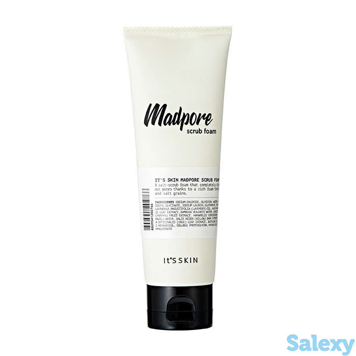 Пенка-скраб для умывания it's skin mad pore scrub foam, фотография 1