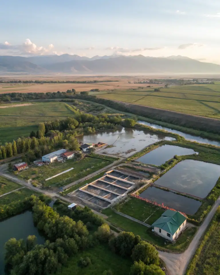 Готовая рыбная ферма под Алматы, форель, карп, осётр  земля 11 га, инфраструктура, фотография 1