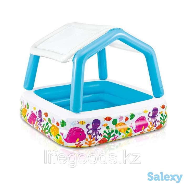 Детский надувной бассейн с навесом 157х157х122 см, Intex 57470, фотография 1