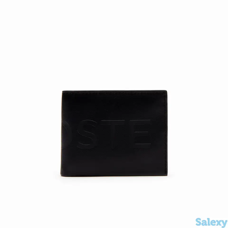 Мужской маленький кожаный кошелек lacoste l.12.12 signature, фотография 1