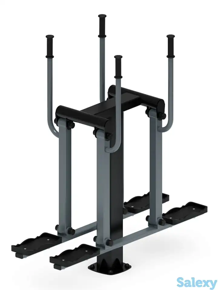 Двойные лыжи (серый) - уличный тренажер - ст 009-13, фотография 1