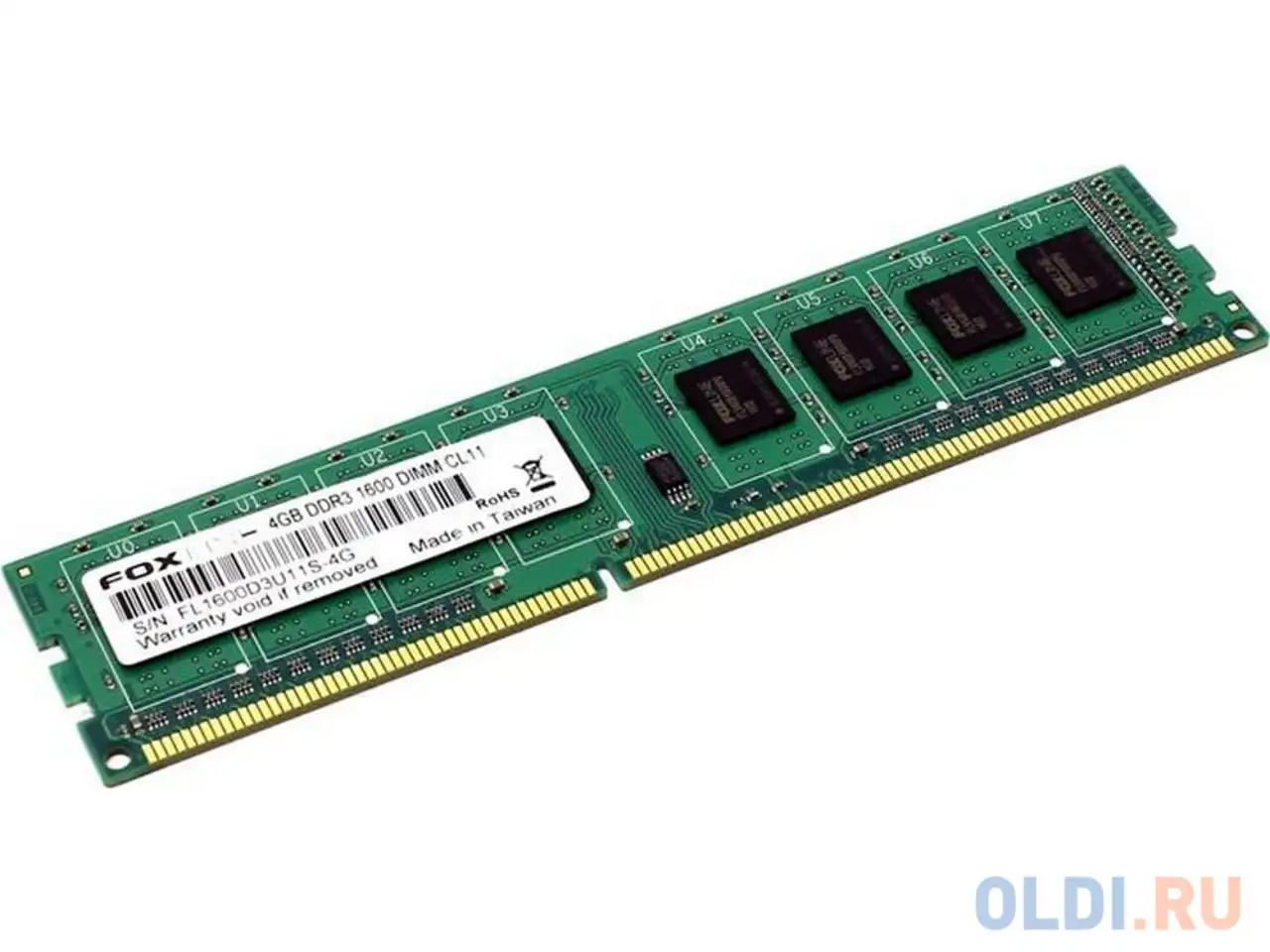 Оперативная память для компьютера foxline fl1600d3u11s-4gh dimm 4gb ddr3 1600 mhz, фотография 1