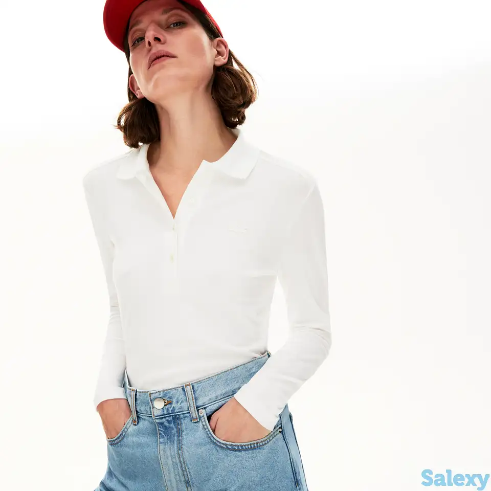 Женское поло lacoste из эластичного хлопка, фотография 1