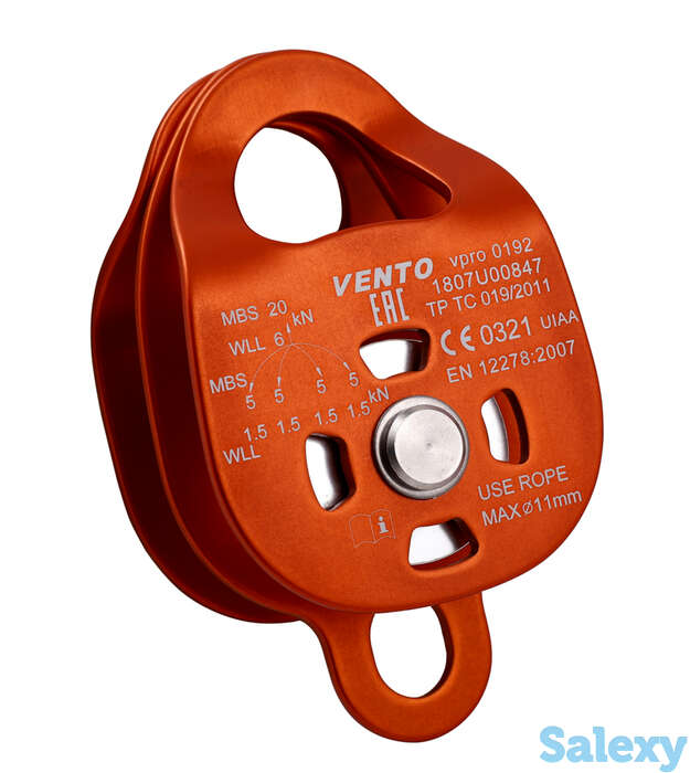 Блок-Ролик Венто Double Двойной C Подшипником Дюраль, фотография 1